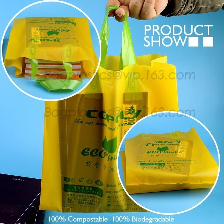 Eco friendly Compostable Biodegradable commercial bags,100% Environment Friendly Compostable Cornstarch Garbage Bags pac