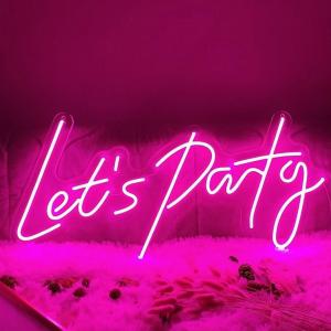  Party Decor RGB Handmade Neon Sign Transparent Acrylic Lets Party Neon Sign Manufactures