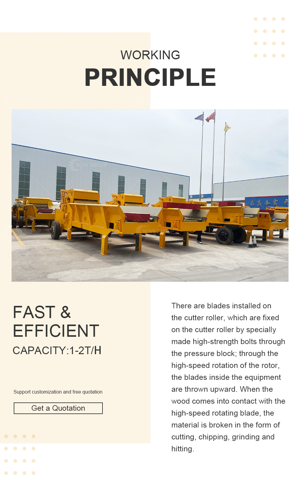 Easy to Operate Heavy Duty Wood Crusher with Large Capacity and 11kw 7.5kw Motor Power