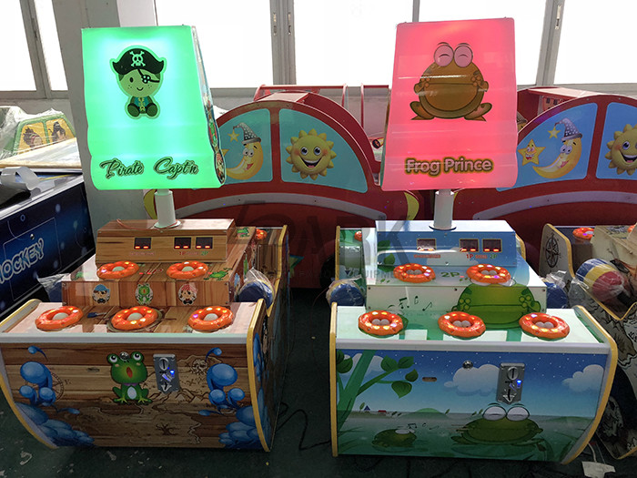 Coin Operated Hitting Frog Cabinet Machine , Double Play Hamster Ticket Redemption Machine
