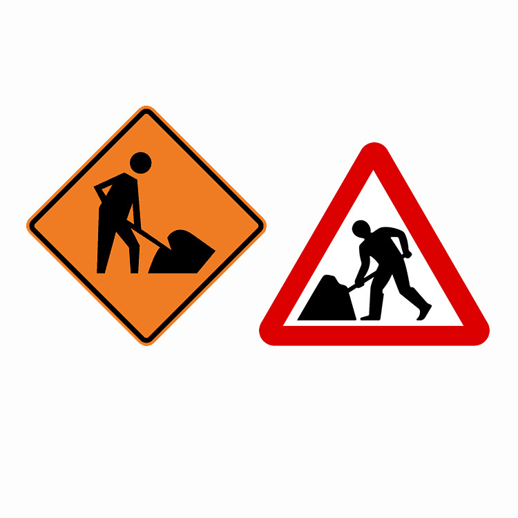 Customized Reflective Road Sign Construction Work Ahead Sign For Work Zone
