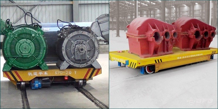 Towed Conducting Rail Transfer Cart On Rails CE Certificated Long Running Distance