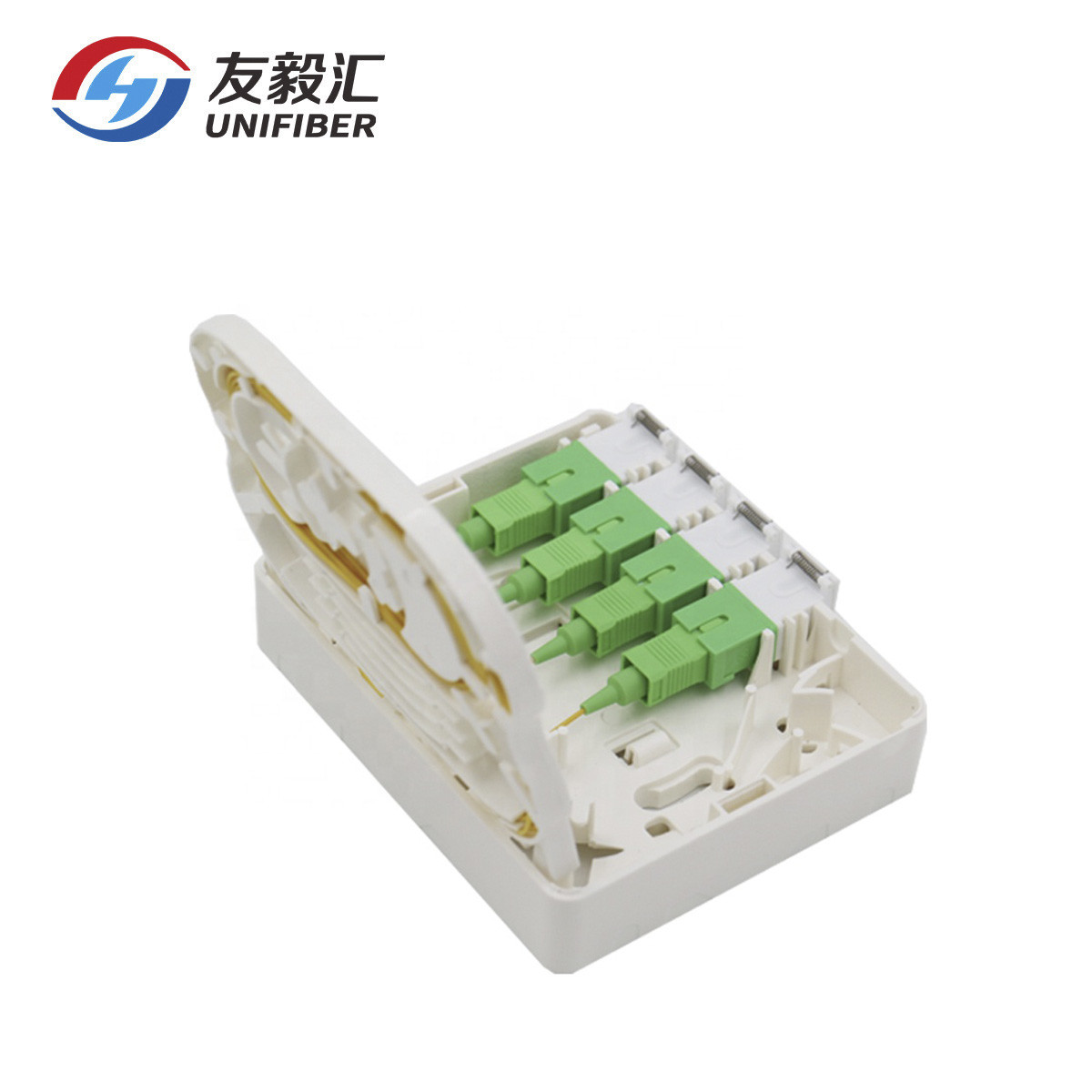 SC APC Wall Mount 4 Port FTTH Fiber Termination Cabinet