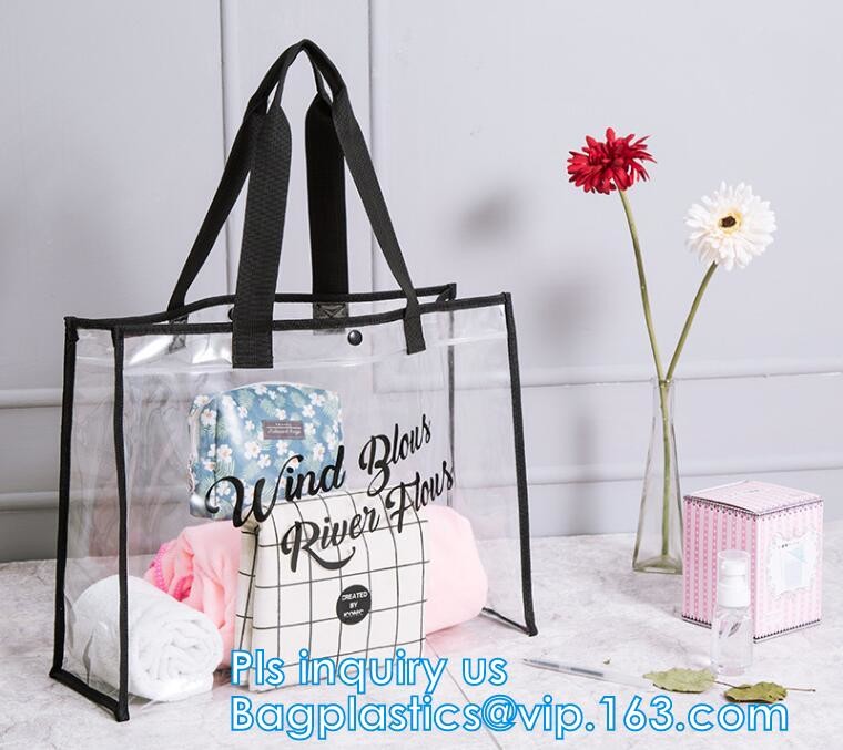 clear pvc bag large capacity, custom logo clear pvc bag, blanket bag with handle ,pvc handle bag pvc christmas gift bag