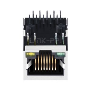 LPJG4806FBNL 100/1000 Base-T Tab Down Single Port RJ45 Pcb Mount MagJack With