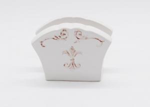 China Ivory Colored Ceramic Napkin Holder Everyday Tabletop Napkin Holder For Home on sale