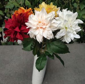  European Style 3 Heads Dahlia Artificial Flower For Home Party Wedding Silk Flower Manufactures
