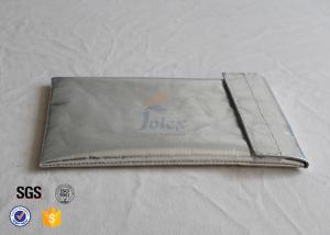China Silver Fiberglass Fireproof Bag Document Cash Passport 17x27cm Pouch No Itchy on sale