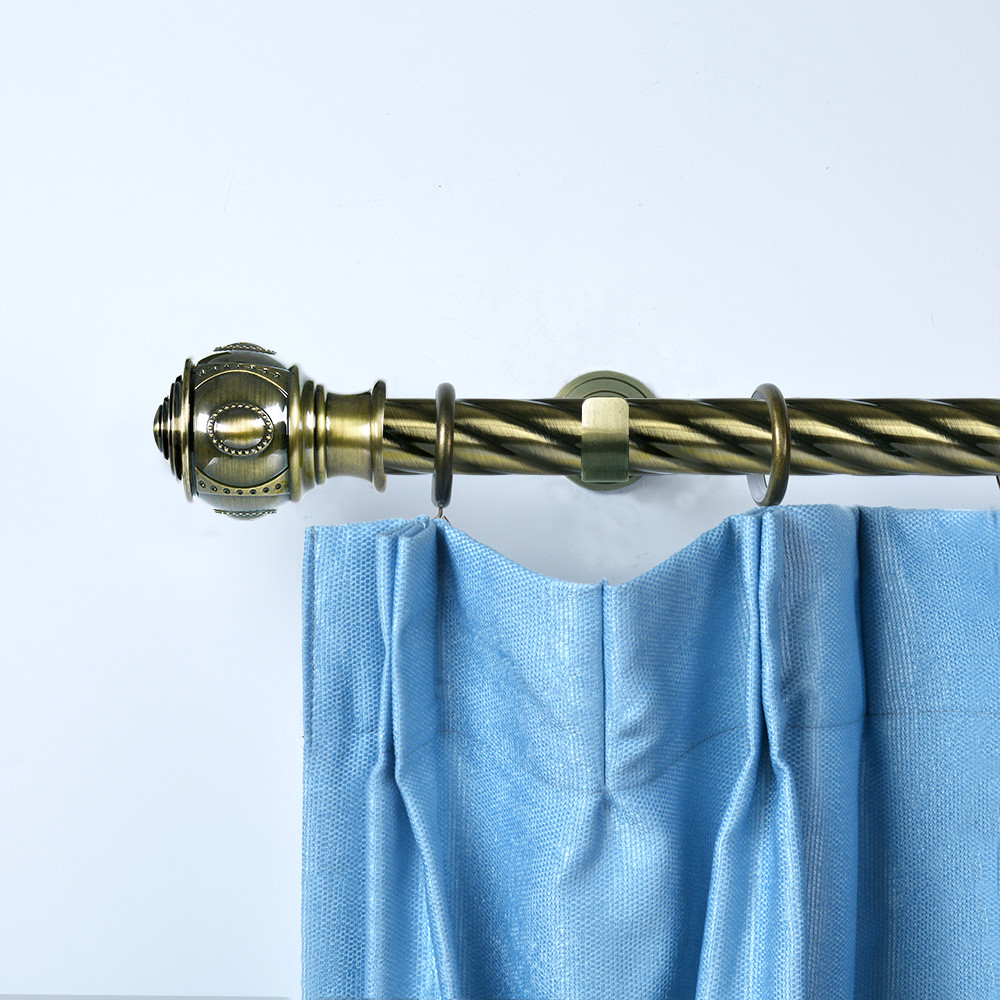 Muslim Classic Style Twisted Curtain Rod Set Accessories Antique Bronze Plastic Curtain Trim Head