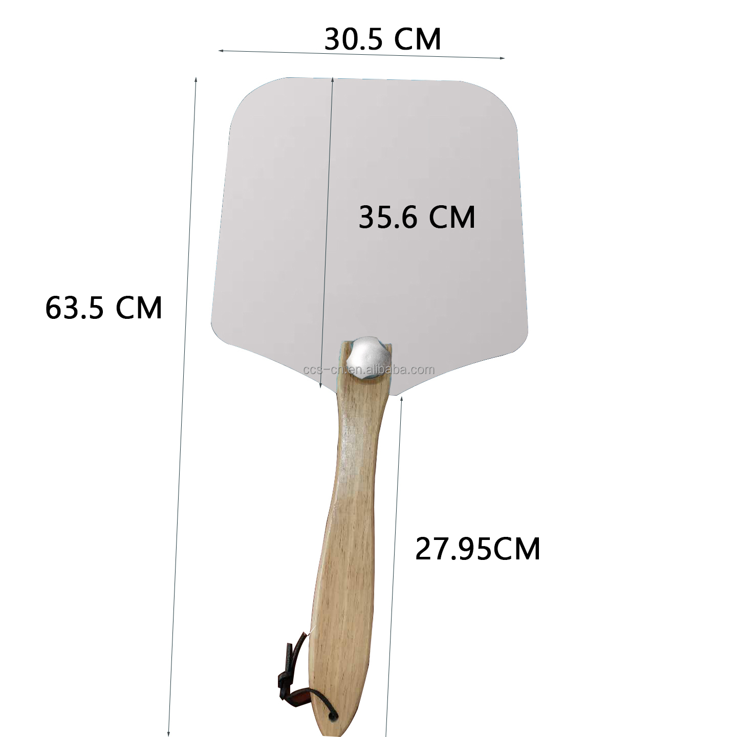 12"*14"*25'' Bandejas De Pasapalos De Piedra Aluminum Metal Pizza Peel Foldable Wood Handle Pizza Scoop Foldable