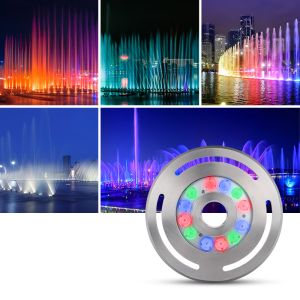 China Outdoor IP68 DMX RGB 24V Submersible 9X3w LED Underwater Fountain Dancing Light  Stainless Steel 316L With Diameter 285mm on sale