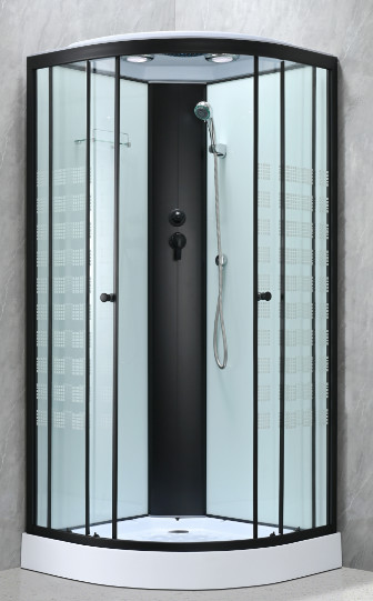 Customizable Shower Pods Cabins With Printing Glass And Black Frame