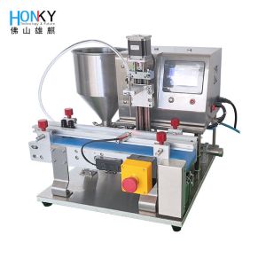 Desktop Conveyor Type Cream Paste Bottle Filling Machine With Q-R Pistom Pump
