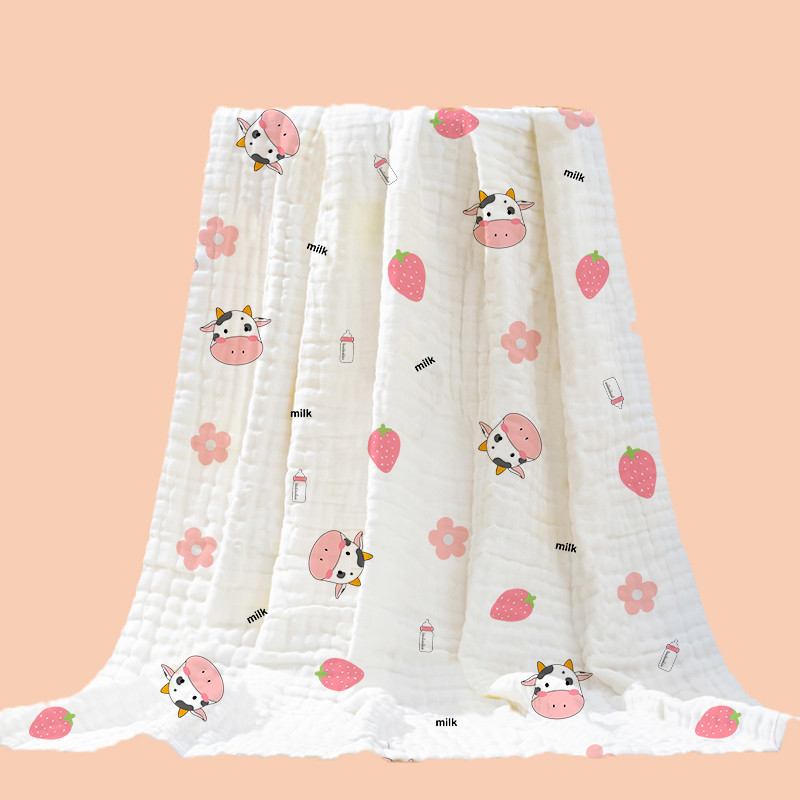 100%Cotton Printing Baby Swaddle Woven Women Leisure Casual 40S Three Layers Infants Cover Blanket Crepe Guze Fabric​