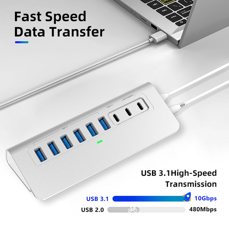 Up To 10/5Gbps Data Transfer Speed USB-C Connector Hub with CE Certification