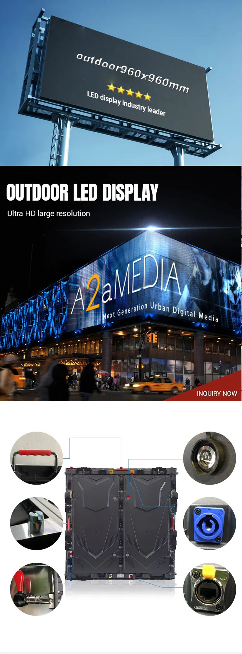 Fixed Installation Display Led Billboard Screen SMD 3535 for Outdoor