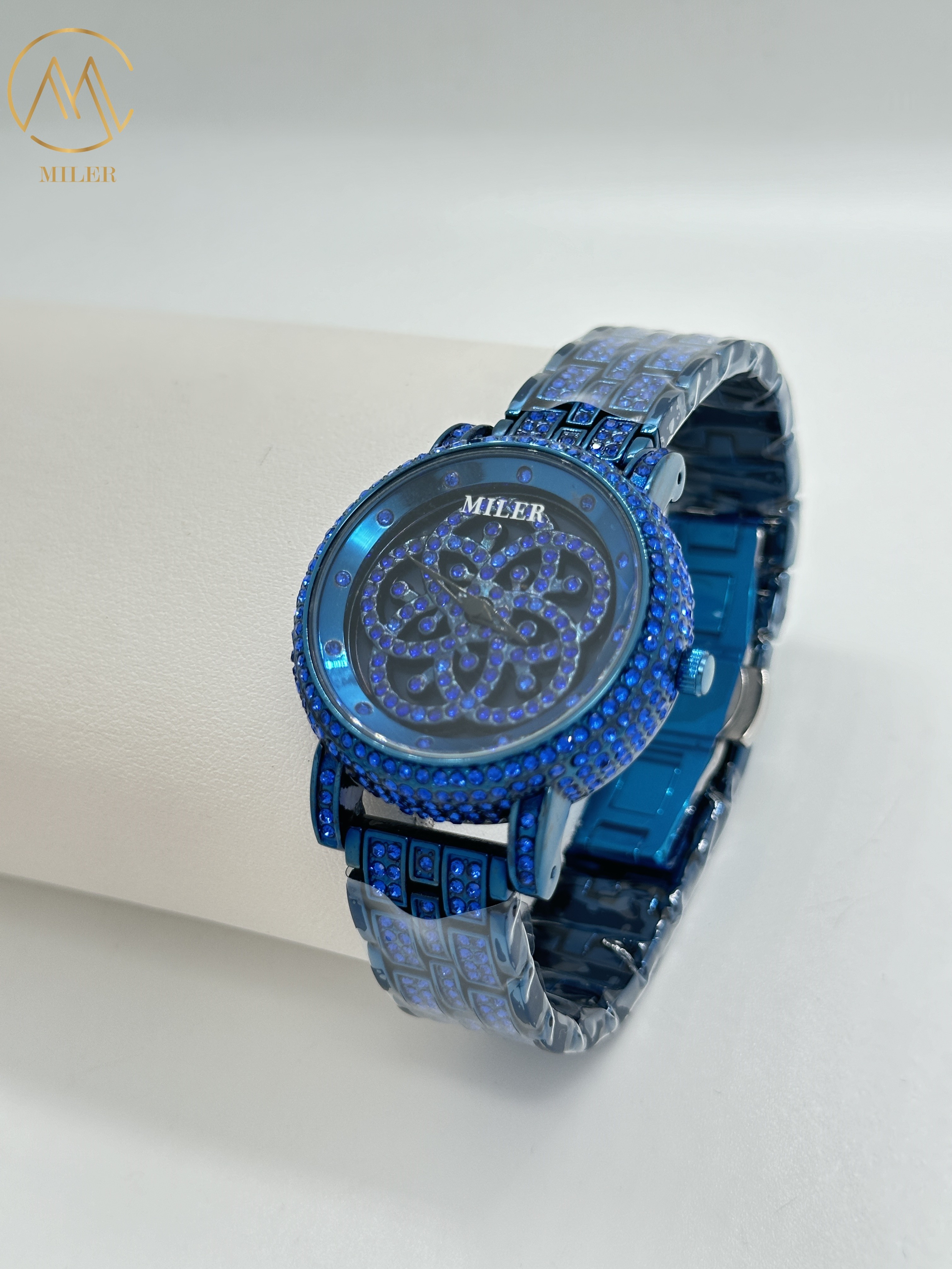 New Internet-Famous "Fortune Turns" Dual Rotating Dial Women's Quartz Diamond Waterproof Wrist Watch
