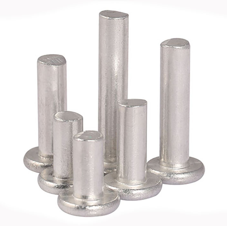 SUS304 / SUS316 Stainless Steel Flat Round Head Rivets Solid