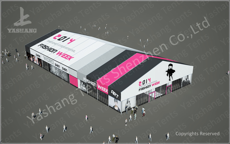 Custom L-shaped Industrial Aluminium Frame Tents Workshop With Sandwich Wall