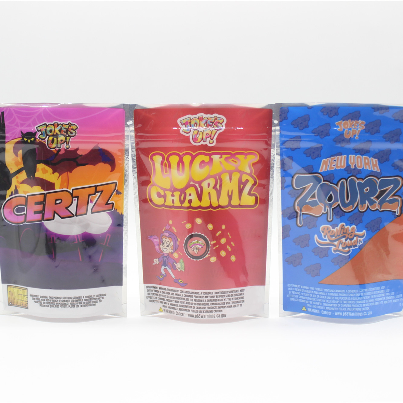 Stand Up Smell Proof ziplockk Pouches Child Proof Mylar Zipper Pouch