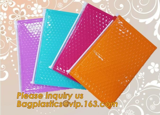 air mail metallic holographi rose gold bubble padded mailer / Zip lockkk bubble bag/ slider bubble bag,Holographic Factory