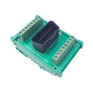 OBD2 16pin Connectors to Terminal Blocks Breakout Board DIN Rail Mounting