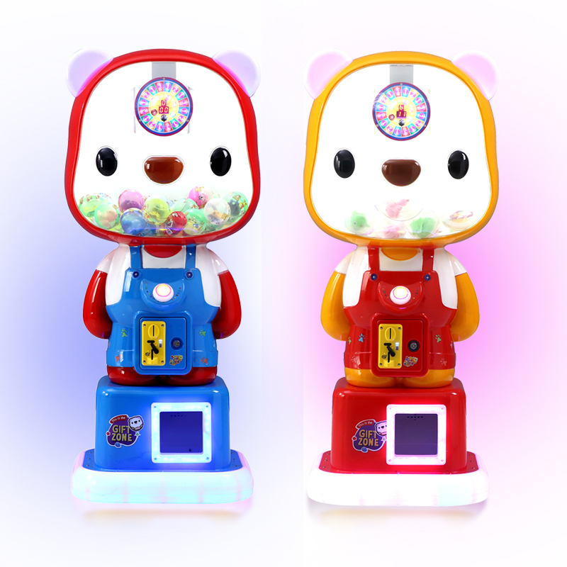 2022 arcade coin operated cute bear capsule lollipop toy vending machine for indoor game zone