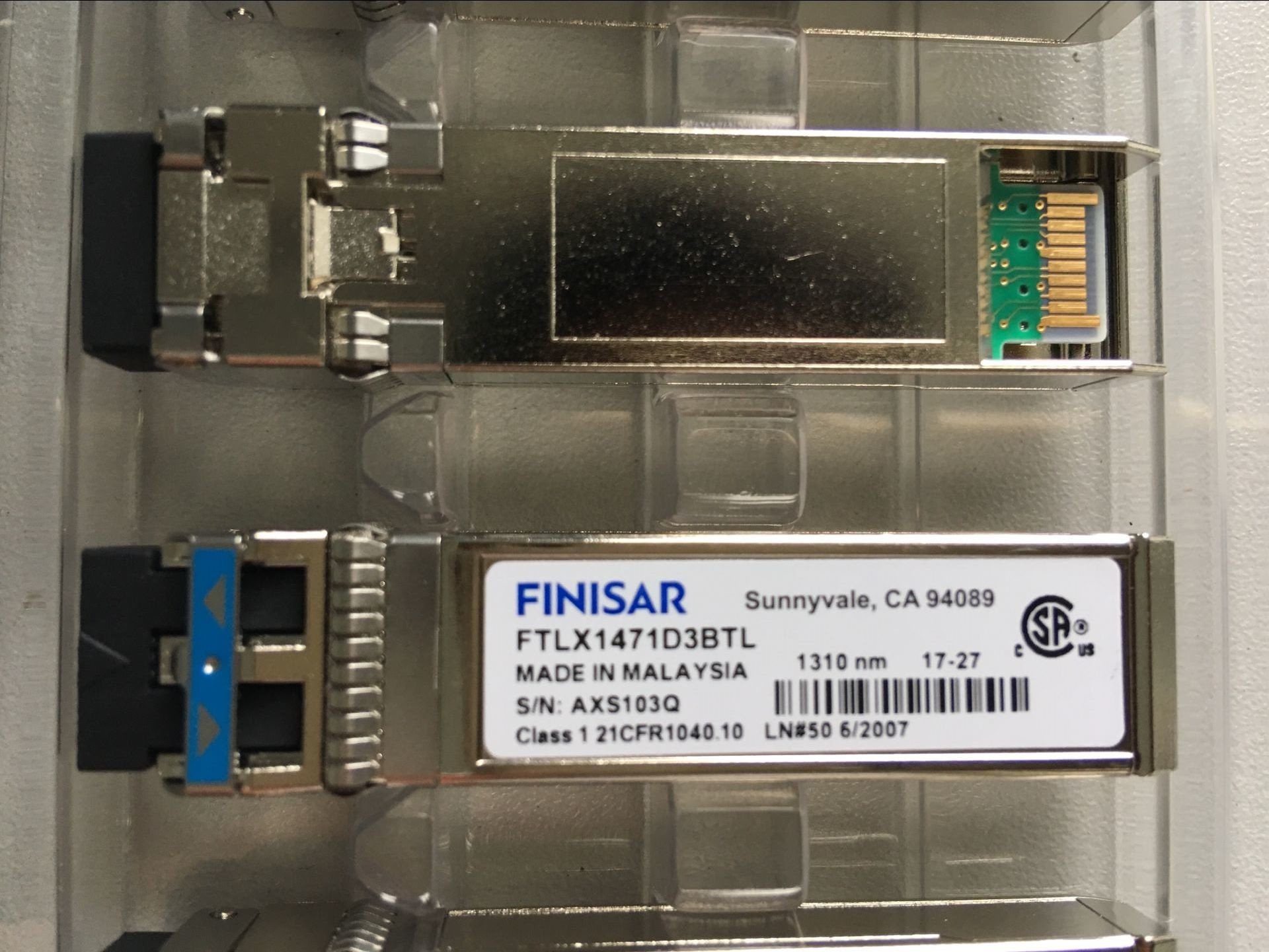 FTLX1471D3BTL FINISAR 10G SFP+LR 1310nm 10KM Fiber Transceiver Module