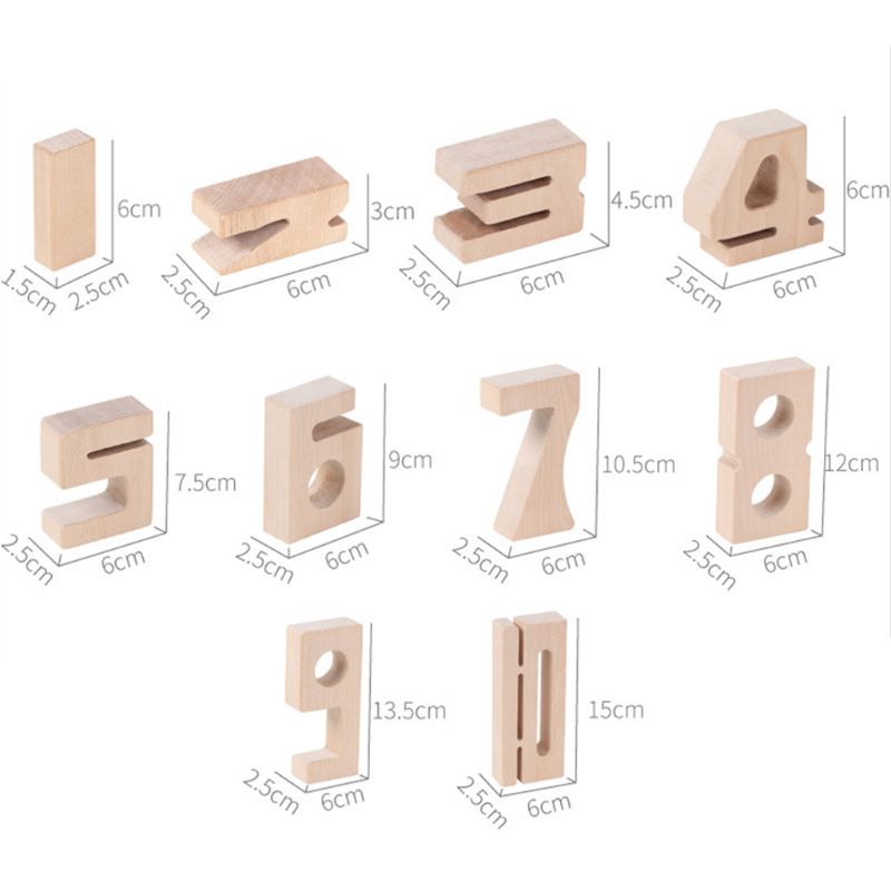 Balance Jenga Wooden Number Blocks Toys 16cm Jumbo Wooden Building Blocks