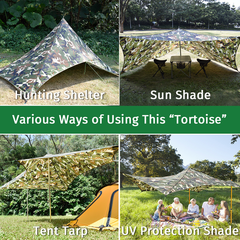 4 Persons Windproof 210T Polyester Camping Sun Shelter