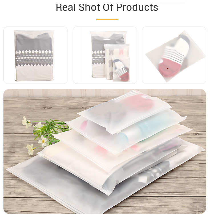 Underwear Transparent Sock Storage Frosted Custom Plastic Bags Gravure Printing