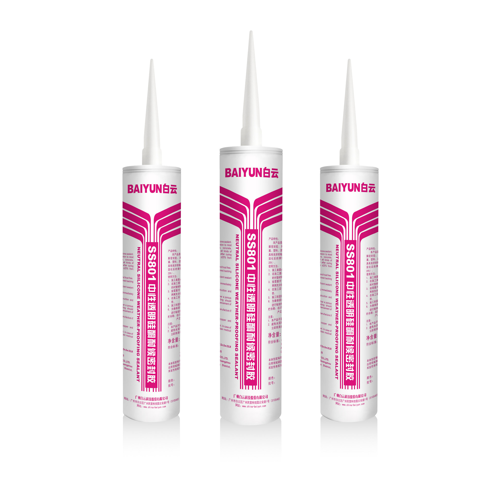 SS801 Translucent 300ml Glass Roof Sealant Weather Proof Caulk