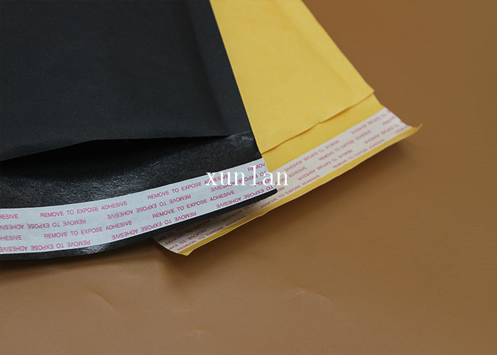 Black Sealed Bubble Wrap Pouches , Recyclable Kraft Shipping Envelopes