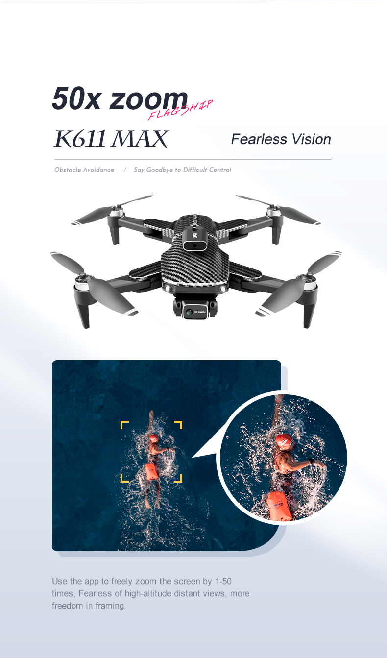 Mini Aerial Camera K818 Max 4k Drone with Brushless Optical Flow Positioning and 2.4g Wifi Fpv Control Type Remote Control