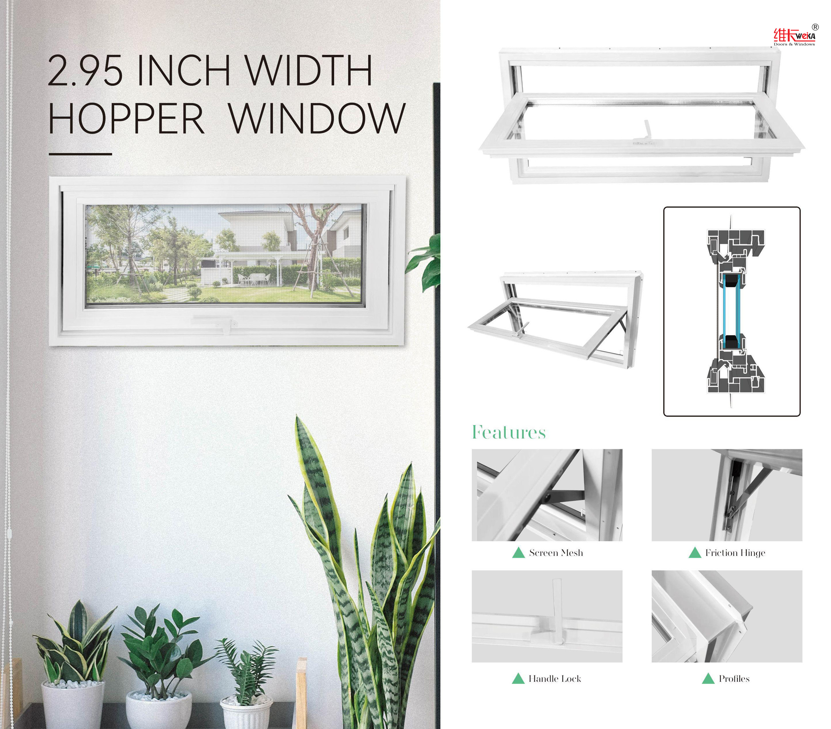 American Swing Out European UPVC Windows Crank Casement