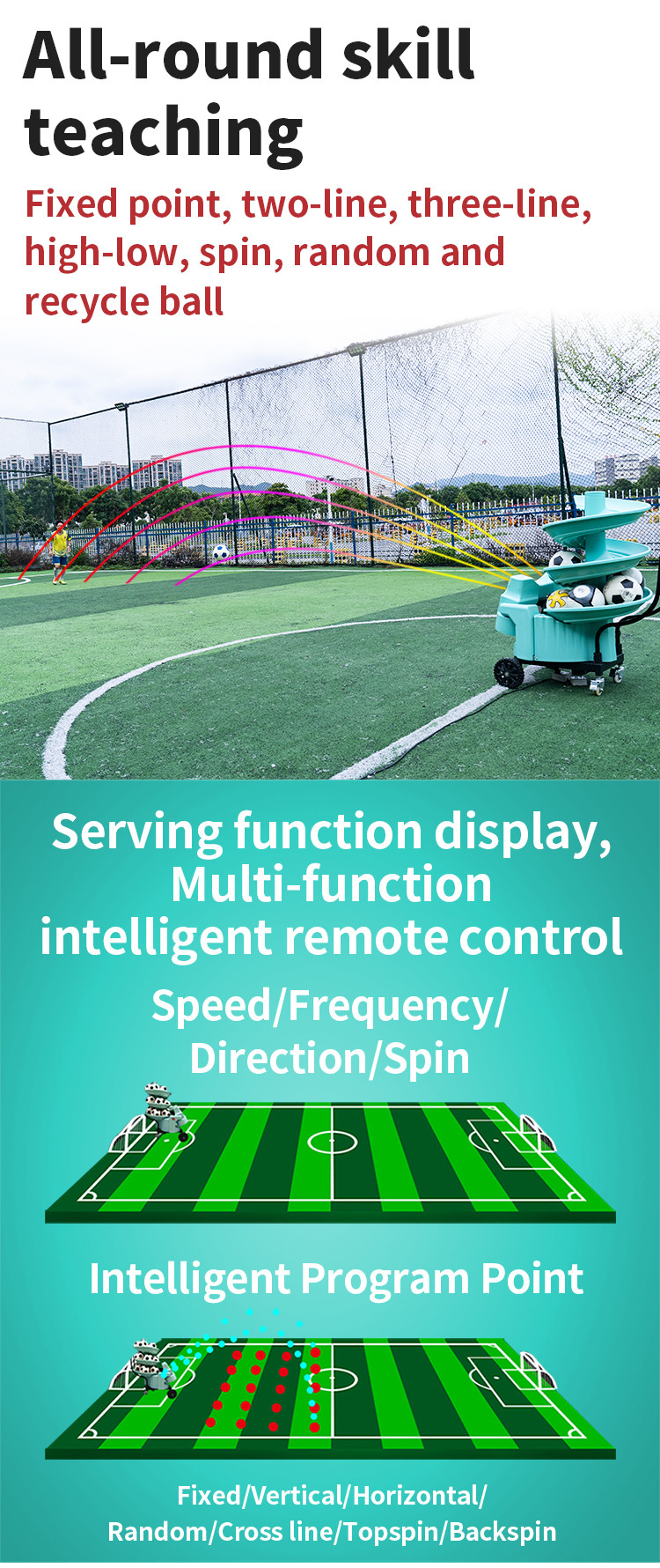 S6526U Automatic Football Throwing Machine Remote Control For Training