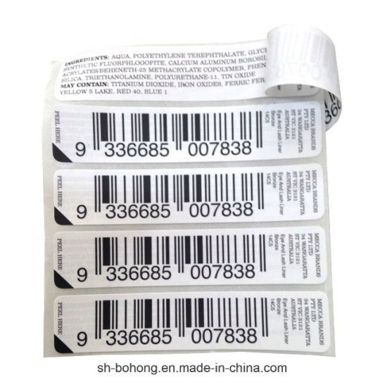 High Adhesive White Color Supermarket Custom Barcode Labels
