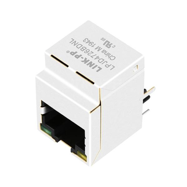 LPJD4726BDNL Gigabit Vertical RJ45 Jack With 1000 Base-T Magnetics Yellow/Green
