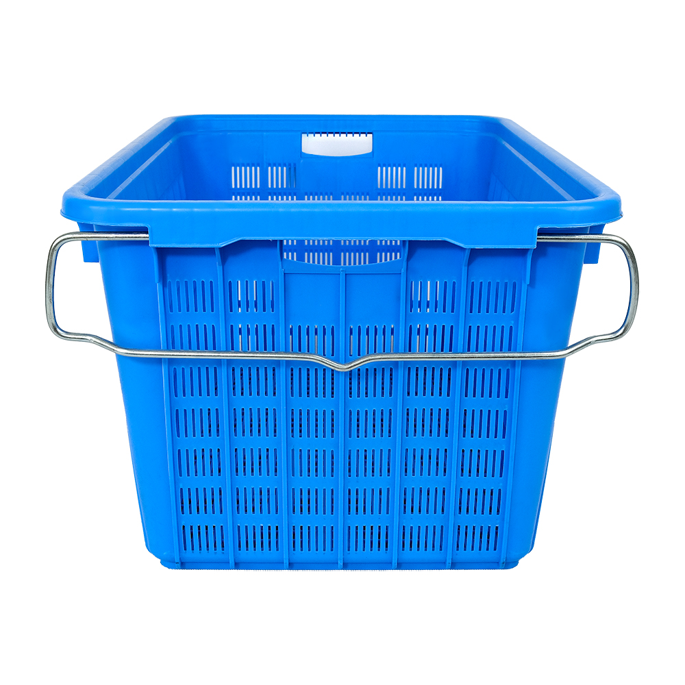 Supermarket Storage Container Agricultural PP Vented Mesh Crate Nestable Plastic Basket