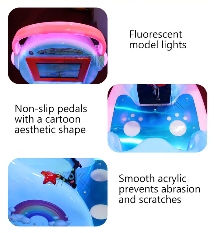 Plastic Fiberglass Car Kiddy Ride Machine Coin Operated 200W