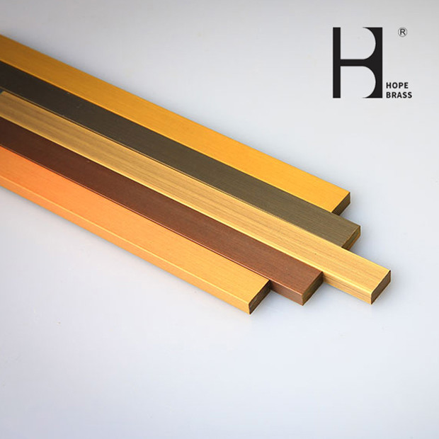 OEM Golden Abrasion Resistant Brass Flat Bars With Anodizing Surface