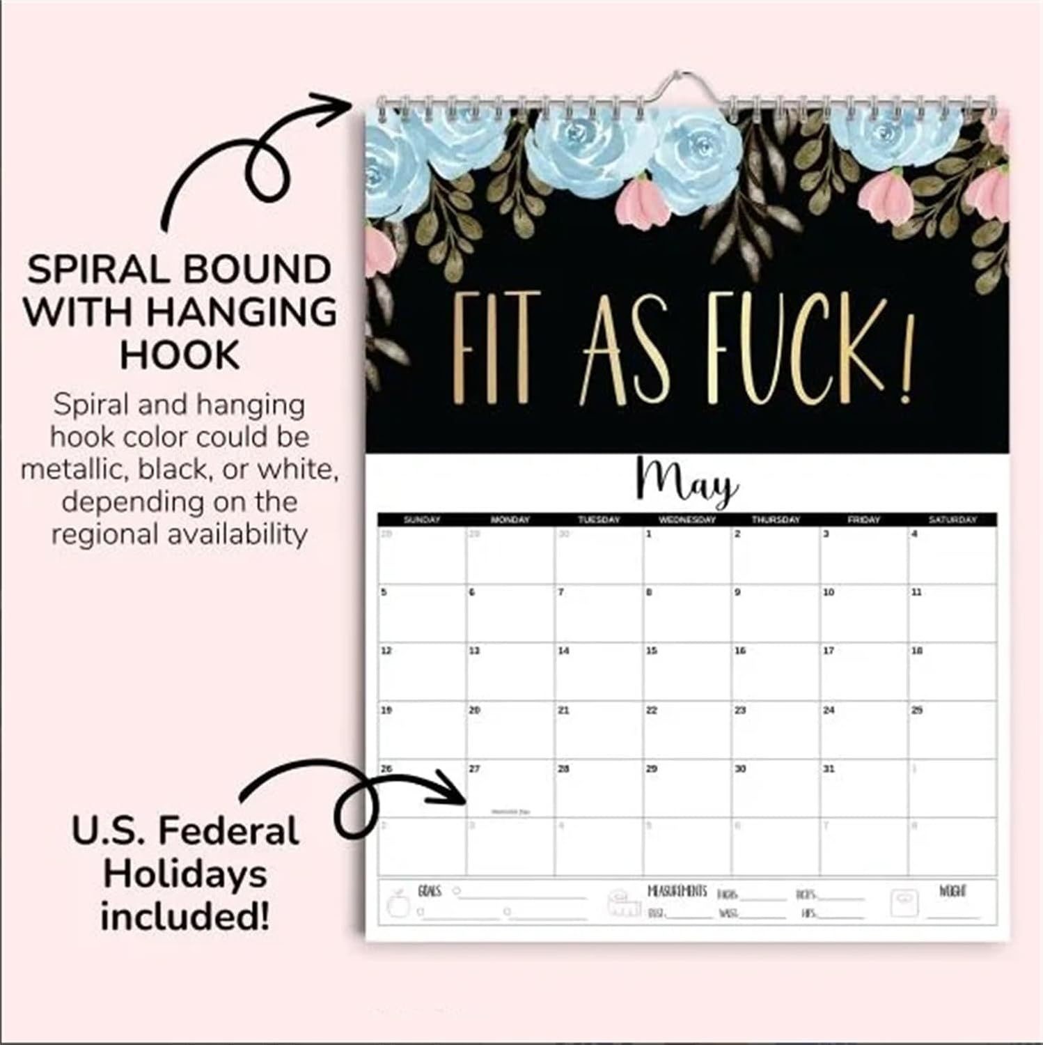 12 Photos Custom Wall Calendar with 1 Calendar Quantity and Retangle Shape