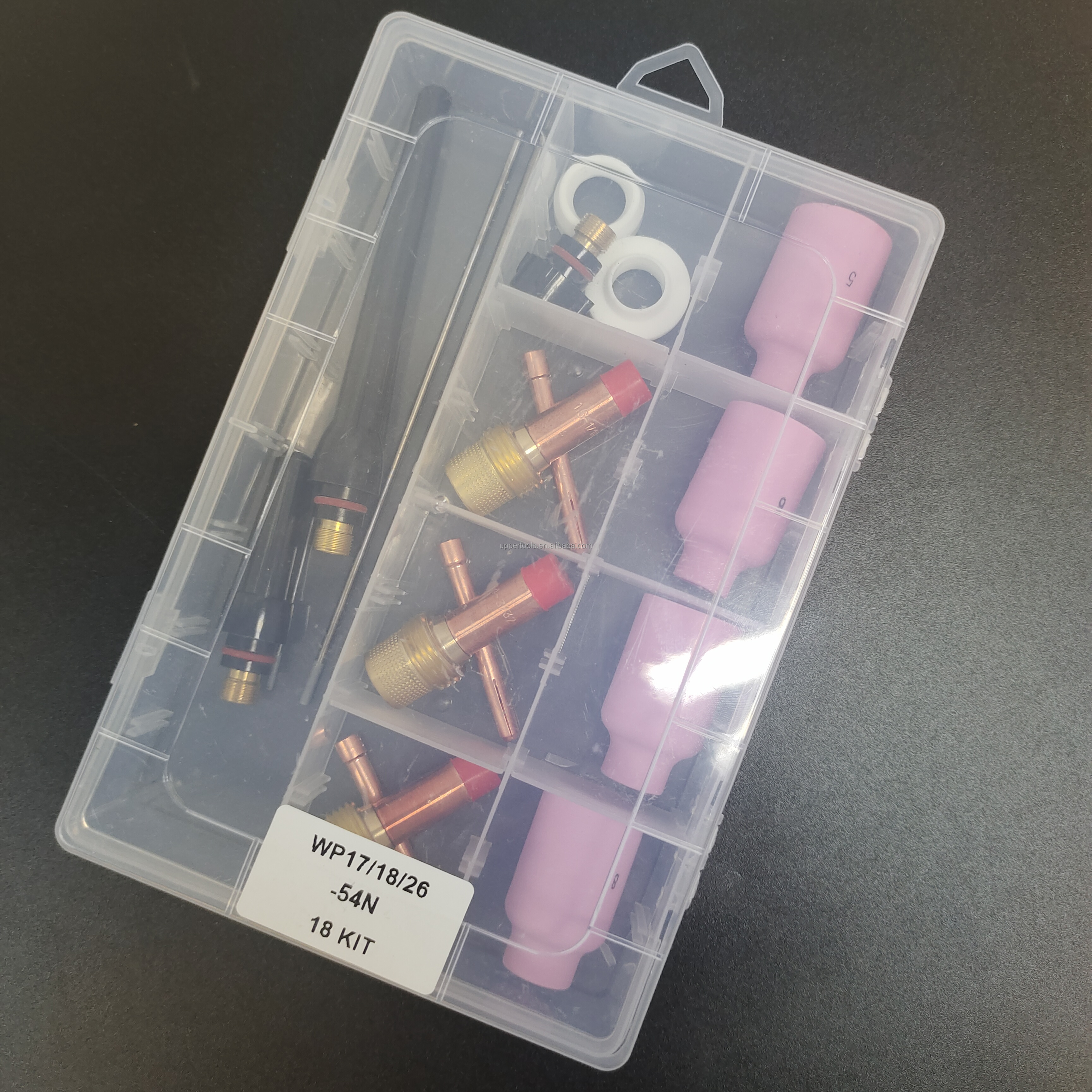 WP-17/18/26 TIG Welding Torch Consumables Kit for 1.6mm/2.4mm/3.2mm Electrodes 18pcs