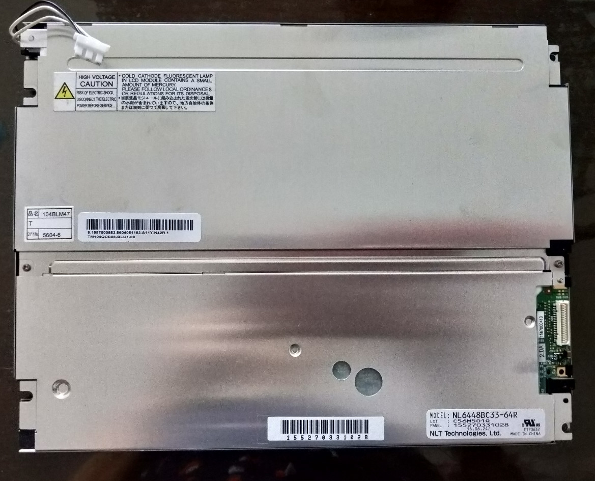 NL6448BC33-64R NLT 10.4INCH 450CD/M2 LCM 640×480 640×480RGB CCFL TTL Storage Temp.: -20 ~ 80 °C INDUSTRIAL LCD DISPLAY