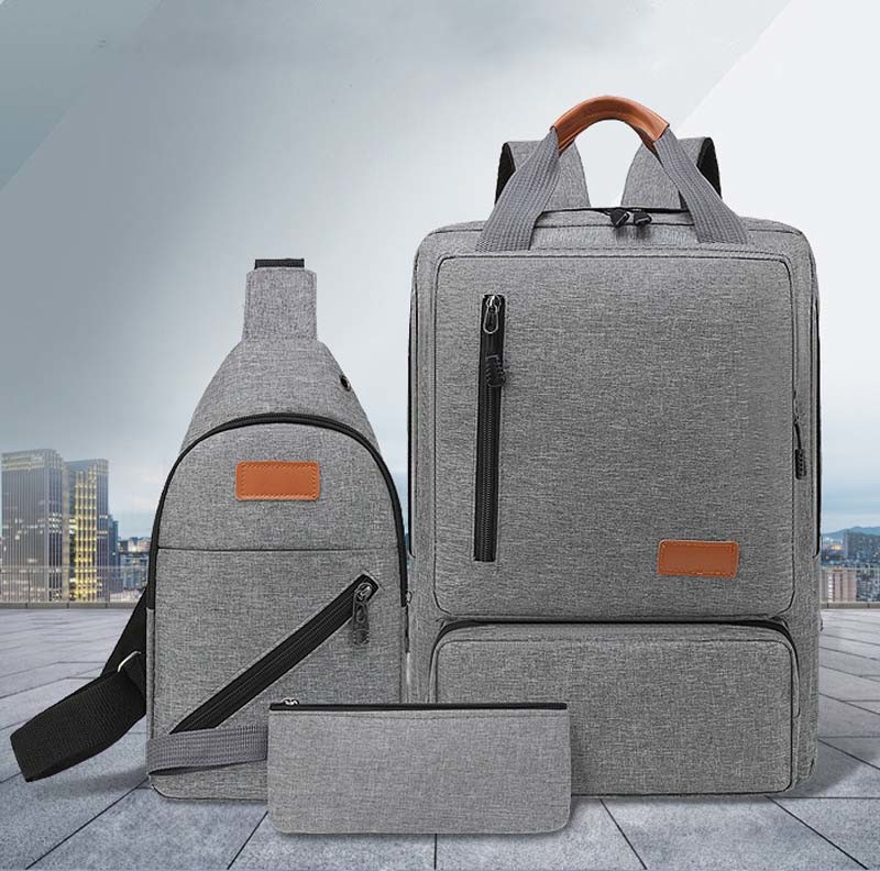 Three Piece Oxford Waterproof Backpack Men Women Backpack Set
