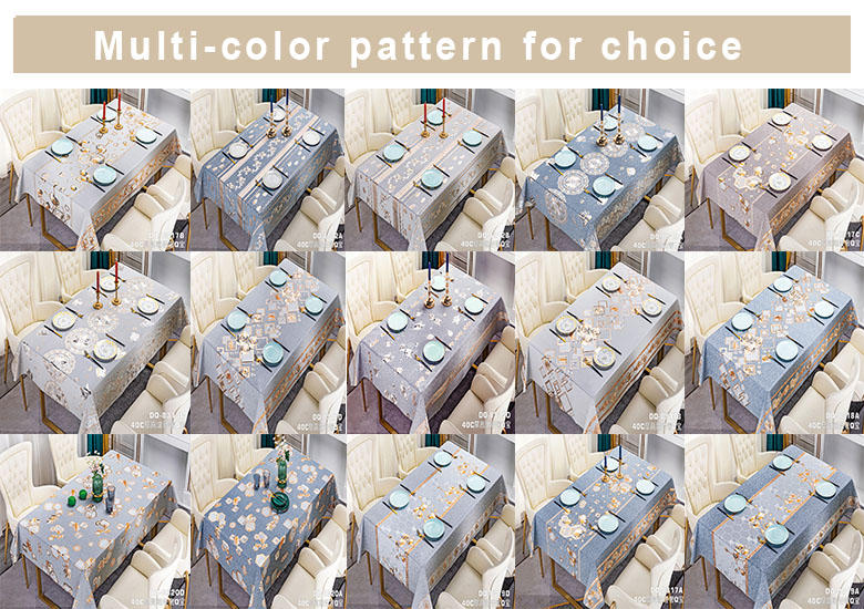 137cm*20m Waterproof Blue Golden Dining Wedding Nonwoven Waterproof Table Cloth Cover