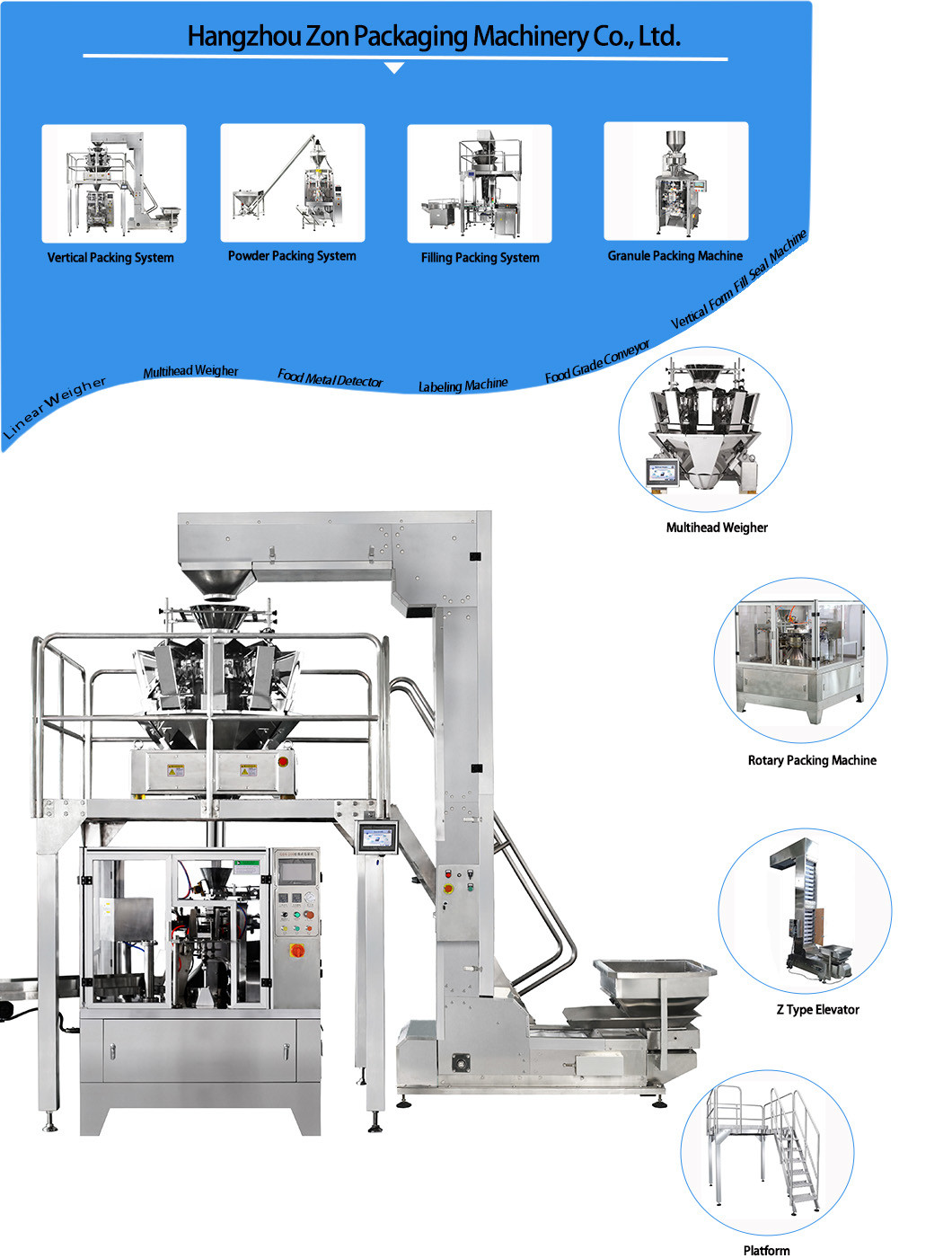 Potato Chips Puffed Food Onion Rings Zipper Bag Packing Machine 30g 50g 100g