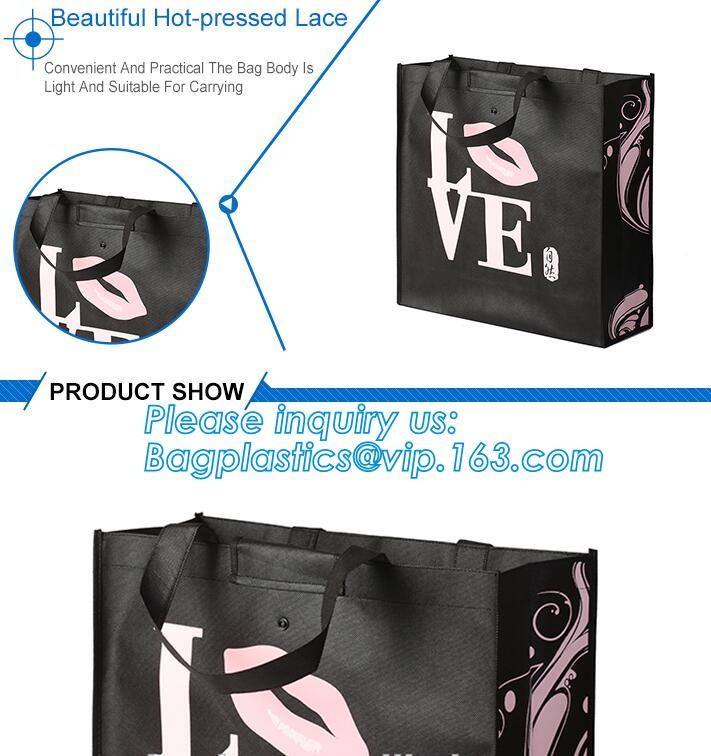Eco friendly custom slogan laminated pp non woven bag with private logo, Home textile packaging non woven bag for bed sh