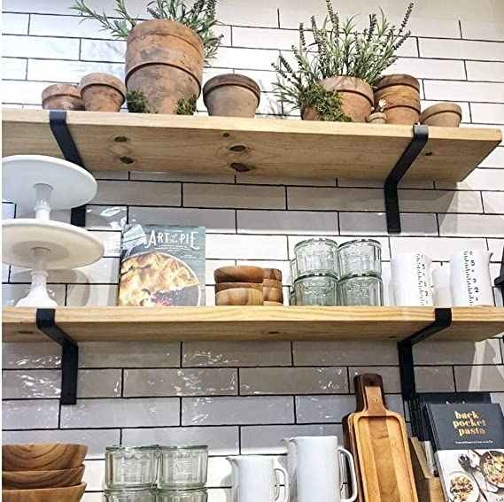 Heavy Duty 5 6 7 8 9 Inch Black Powder Coating Metal Bracket L Floating Wall Shelf Brackets