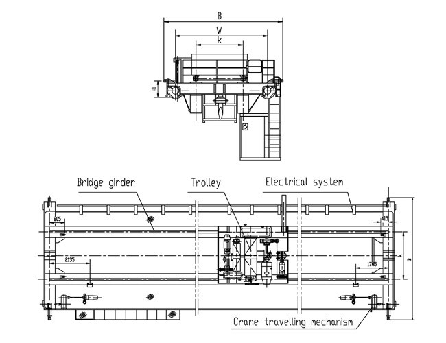 Remote Control 1T Light Duty DG Workshop Overhead Crane